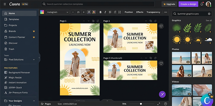 Canva Pro Interface